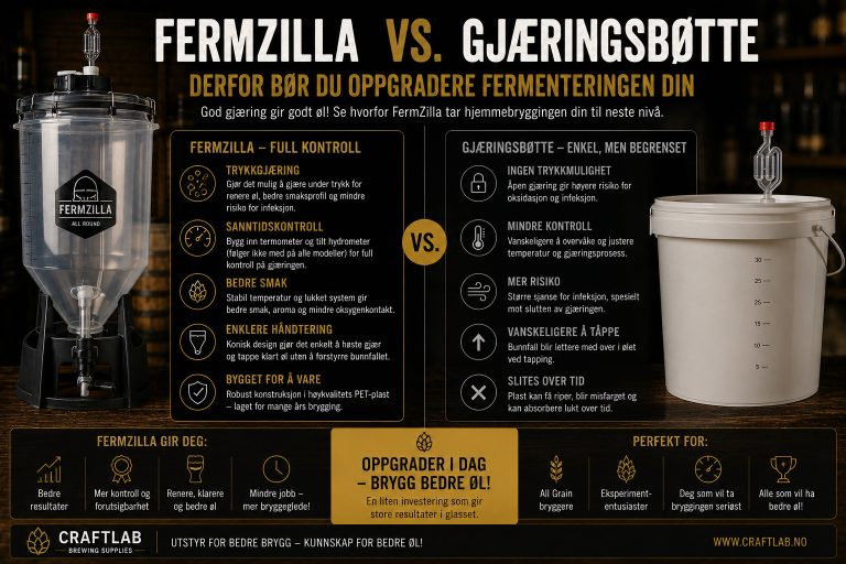 FermZilla vs. gjæringsbøtte – derfor bør du oppgradere fermenteringen din