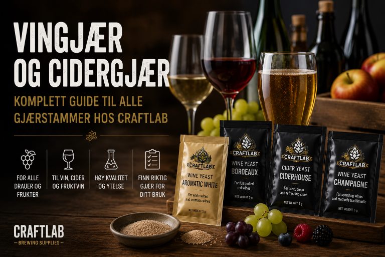Vingjær og cidergjær – komplett guide til alle gjærstammer hos CraftLab